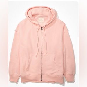 AE OVERSIZED TEXTURED ZIP-UP HOODIE